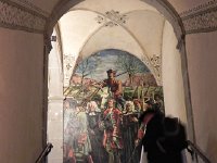 Nikon Coolpix 087  A buyer climbs the steps of the decorated staircase